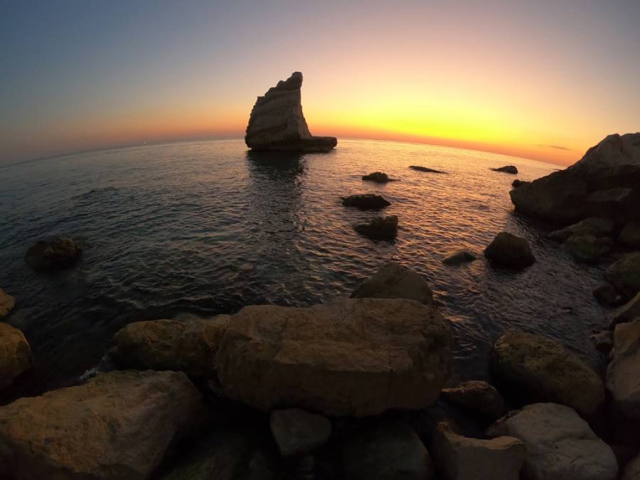 tramonto spiaggia della Vela